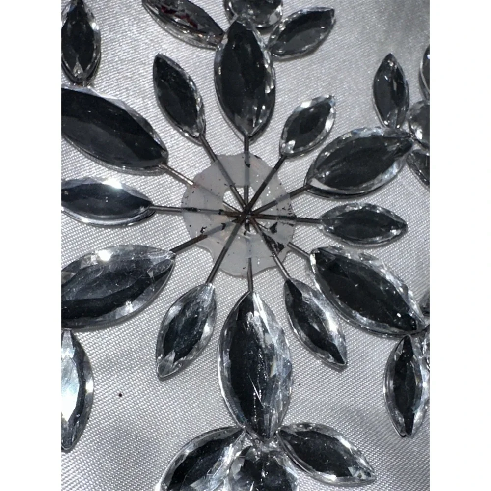 Pier One Snowflake Ornament Shiny Gem bling Decoration Needs TLC Repair